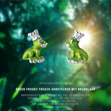 Green Froggy Frosch Ohrstecker aus Silber mit Brandlack