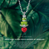 Green Froggy kleiner Anhänger aus Silber mit Brandlack