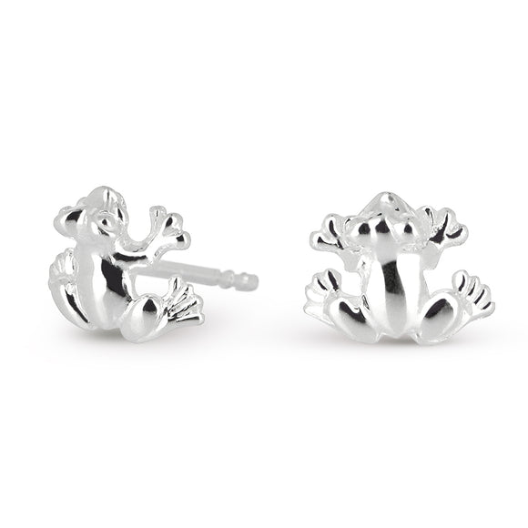 Green Froggy mini Frosch Ohrstecker aus Silber