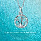 Glaube Liebe und Hoffnung kleiner Anhänger aus Silber mit blauem Topas
