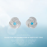 Seaside feiner Knoten Ohrstecker in Tauoptik aus Silber mit blauem Topas