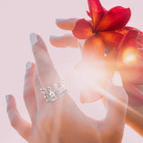 Crown of my Heart Kronen Ring aus Silber mit weißem Zirkoniapavée