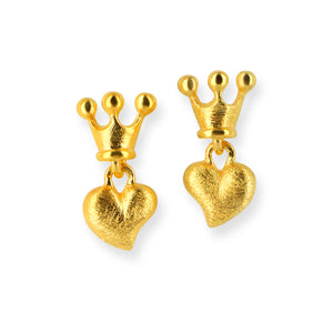 Crown of my Heart Ohrstecker aus Silber goldplattiert