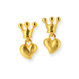 Crown of my Heart Ohrstecker aus Silber goldplattiert