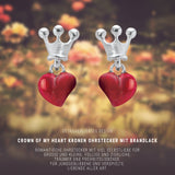 Crown of my Heart Kronen Ohrstecker mit Herz aus Silber und Brandlack