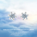 Crown of my Heart mini Kronen Ohrstecker aus Silber mit Zirkonia