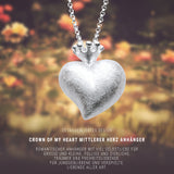 Crown of my Heart mittlerer Herz Anhänger aus Silber