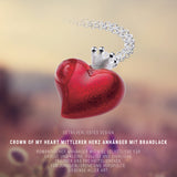 Crown of my Heart mittlerer Herz Anhänger aus Silber mit Brandlack