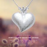 Crown of my Heart großer Herz Anhänger aus Silber
