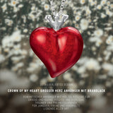 Crown of my Heart großer Herz Anhänger aus Silber mit Brandlack