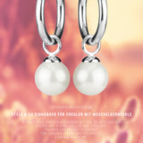 Style & Go Einhänger für Creolen aus Silber mit weißer Muschelkernperle