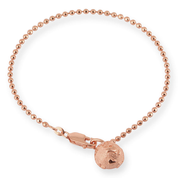 Weltenbummler Armband mit Weltkugel aus Silber rotgoldplattiert