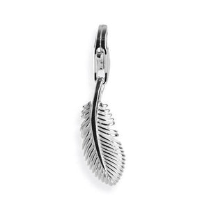 Feder Charm aus Silber mit Karabiner