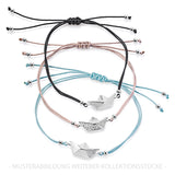 Loveboat Baumwoll Armband schwarz mit Schiffchen aus Silber