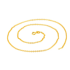 Zarte Ankerkette 1,5 mm aus Silber goldplattiert in der Länge 45 cm mit Federring