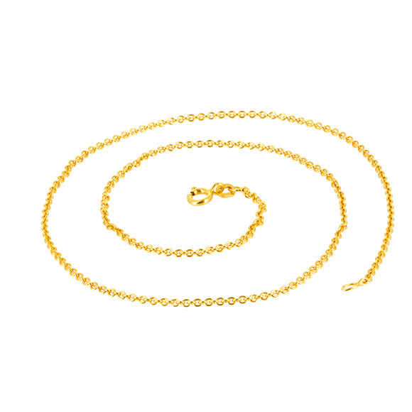 Zarte Ankerkette 1,5 mm aus Silber goldplattiert in der Länge 45 cm mit Federring