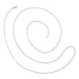 Stabile facettierte Kugelkette 1,8 mm aus Silber rhodiniert in der Länge 85 cm Zwischenöse bei 80 cm mit Karabiner