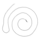 Starke Kugelkette 2,2 mm aus Silber rhodiniert in der Länge 85 cm Zwischenöse bei 80 cm mit Karabiner