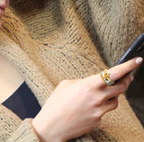 Style & Go Steckring Kugel Ring aus Silber goldplattiert