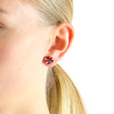 My only One Herz Ohrstecker mit Überschlag aus Silber und Brandlack