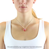My only One mittlerer Herz Anhänger mit Überschlag aus Silber Brandlack und Zirkoniapavée