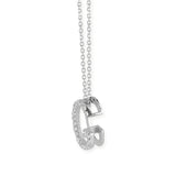 G Buchstabe aus Silber rhodiniert mit Zirkoniapavée inklusive feiner Kette
