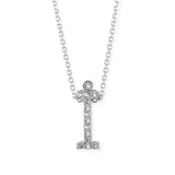 I Buchstabe aus Silber rhodiniert mit Zirkoniapavée inklusive feiner Kette