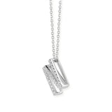 N Buchstabe aus Silber rhodiniert mit Zirkoniapavée inklusive feiner Kette