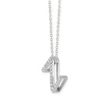 Z Buchstabe aus Silber rhodiniert mit Zirkoniapavée inklusive feiner Kette
