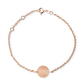 Bessere Zeiten Armband mit Schrift Münze aus Silber rotgoldplattiert und Federring