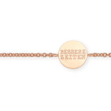 Bessere Zeiten Armband mit Schrift Münze aus Silber rotgoldplattiert und Federring
