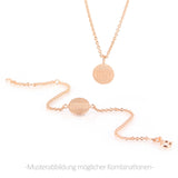 Bessere Zeiten Armband mit Schrift Münze aus Silber rotgoldplattiert und Federring