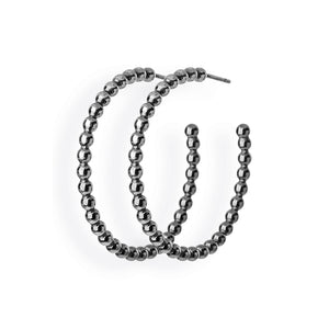 Style & Go Kugel Creolen aus Silber geschwärzt mit 38 mm Durchmesser