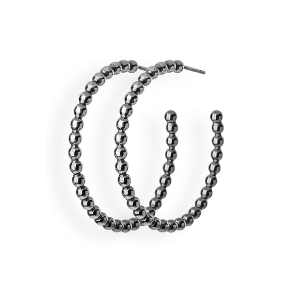 Style & Go Kugel Creolen aus Silber geschwärzt mit 38 mm Durchmesser