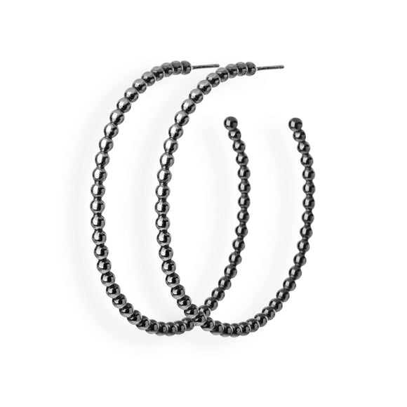 Style & Go Kugel Creolen aus Silber geschwärzt mit 53 mm Durchmesser