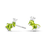 Green Froggy Frosch Ohrstecker aus Silber mit Brandlack