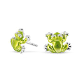 Green Froggy Frosch Ohrstecker aus Silber mit Brandlack