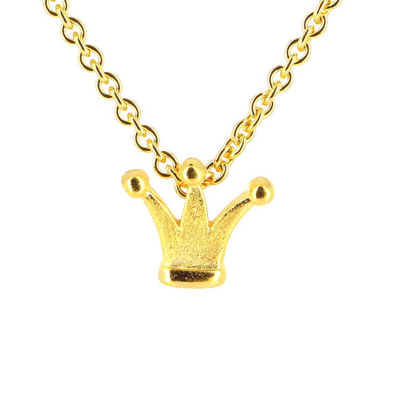 Froggy Mini Kronen Anhänger aus Silber goldplattiert