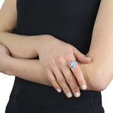 Flying Purple Schmetterling Ring aus Silber mit Brandlack