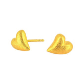 Crown of my Heart Herz Ohrstecker aus Silber goldplattiert