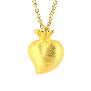 Crown of my Heart mittlerer Herz Anhänger aus Silber goldplattiert
