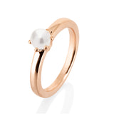 Style & Go Steckring klassischer Ring aus Silber rotgoldplattiert mit weißer Muschelkernperle