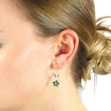 Green Froggy Blüten Einhänger für Creolen aus Silber mit Brandlack