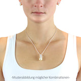 Pearl of Angels mittlerer schlafender Engel Anhänger aus Silber mit weißer Muschelkernperle