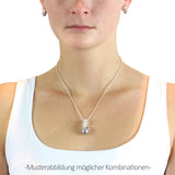 Pearl of Angels mittlerer sitzender Engel Anhänger aus Silber mit grauer Muschelkernperle