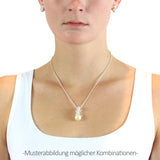 Pearl of Angels mittlerer sitzender Engel Anhänger aus Silber goldplattiert mit weißer Muschelkernperle