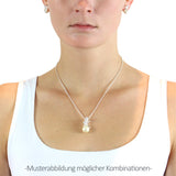 Pearl of Angels mittlerer sitzender Engel Anhänger aus Silber mit weißer Muschelkernperle