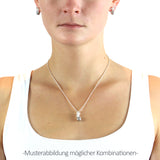 Pearl of Angels kleiner sitzender Engel Anhänger aus Silber mit grauer Muschelkernperle