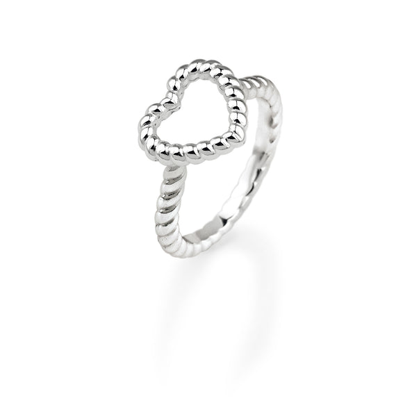 Seaside Herz Ring in Tauoptik aus Silber