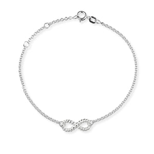 Seaside Armband mit Infinity Symbol aus Silber und Federring